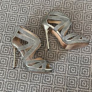 Jimmy Choo Platform Glitter Sandal, 37